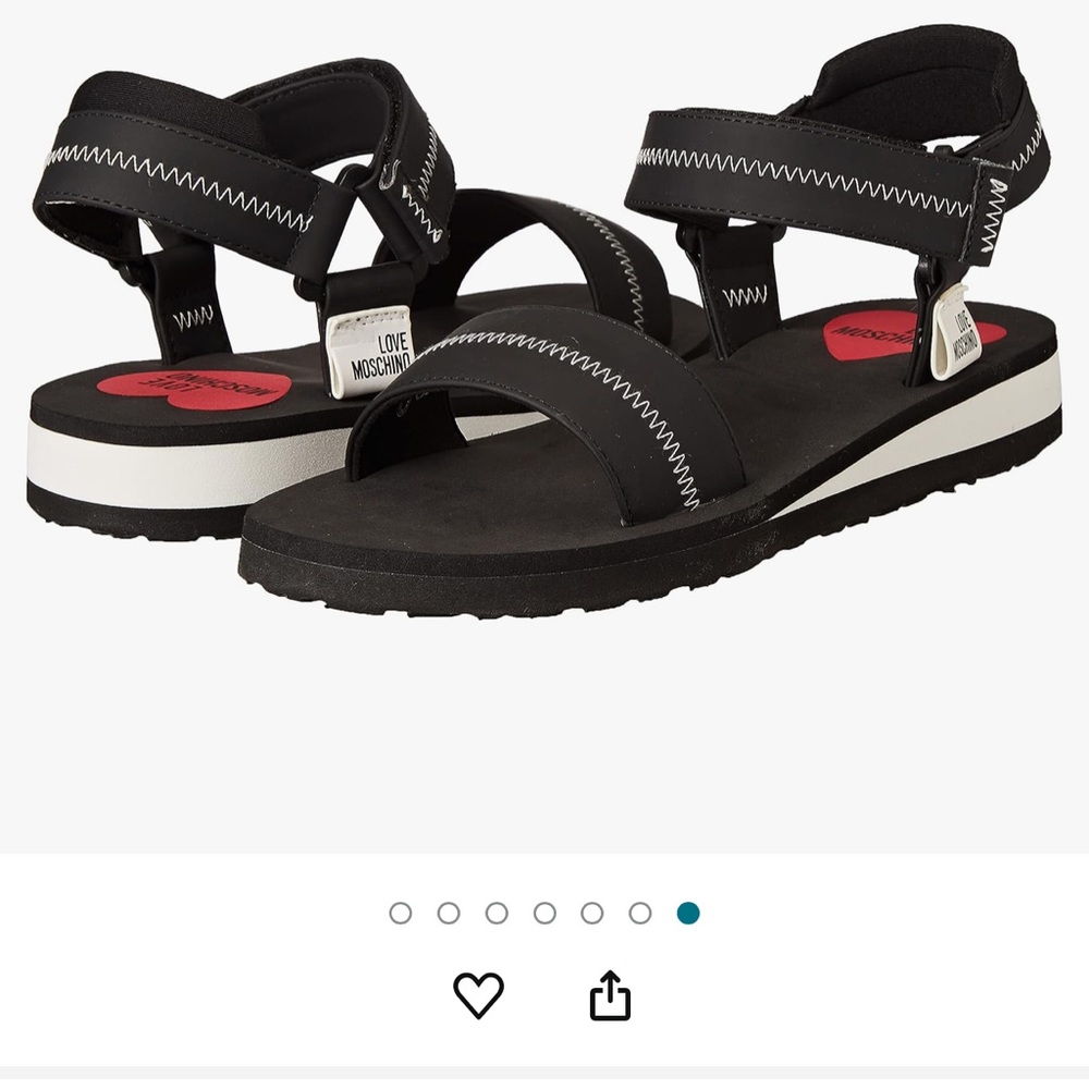EUC Love Moschino black sandals chic and lightweight US sz 8-9 fits 38-39